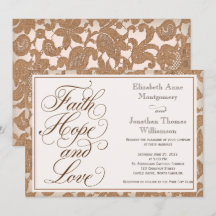 Autumn Lace Script Faith Hope & Love Wedding