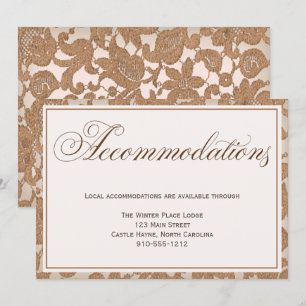Autumn Lace Wedding Accommodations Card