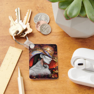 Autumn Lady Keychain Modern Woman