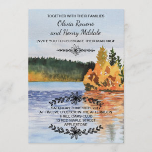 Autumn lake invitation