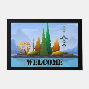 Autumn Lake Island Welcome Door Mat