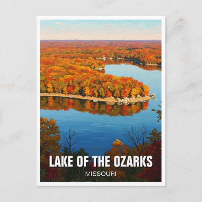 Autumn Lake of the Ozarks Missouri Travel Postcard (Front)