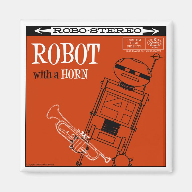 Autumn Lake "ROBOT WITH A HORN" Magnet (Front)