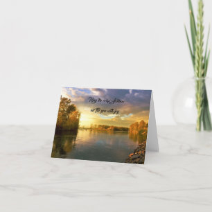 Autumn lake scene card