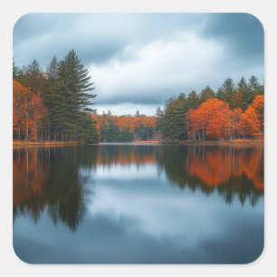 Autumn Lake Square Sticker