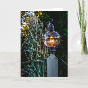 Autumn Lampost Aglow Greeting Card
