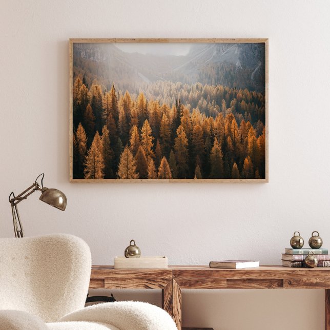 Autumn Landscape Autumn Mountain View With Yellow  Poster (Creator Uploaded)