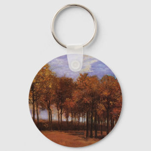 Autumn Landscape by Vincent van Gogh Key Ring