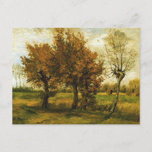 Autumn Landscape Four Trees Van Gogh Fine Art Postcard