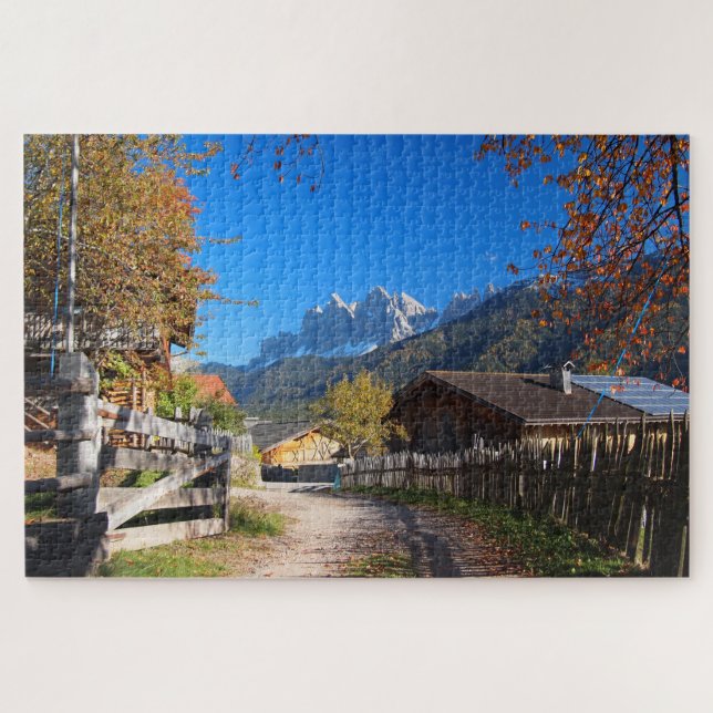 Autumn landscape in the Dolomites in Italy Jigsaw Puzzle (Horizontal)