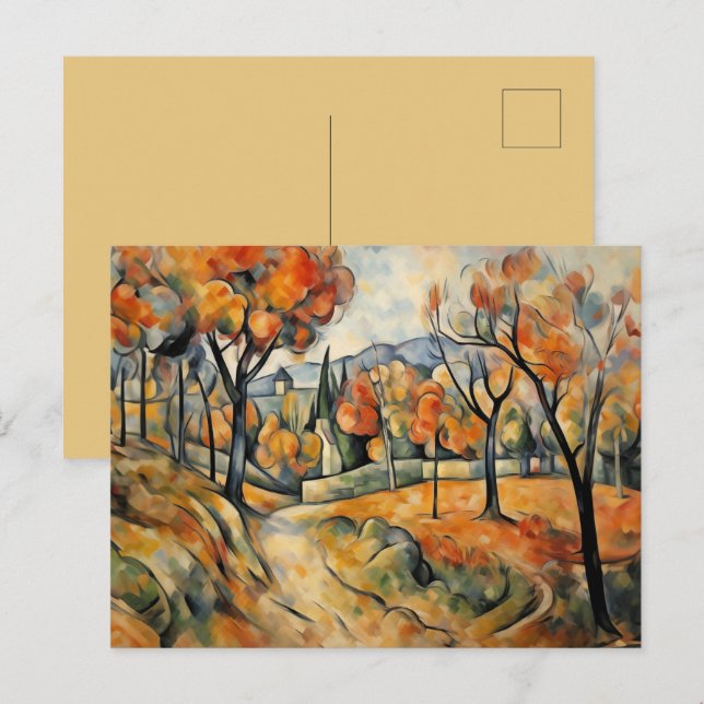 Autumn Landscape Modern Art Postcard (Front/Back)