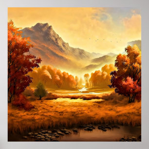 Autumn Landscape Painting-1 Poster