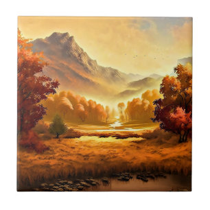 Autumn Landscape Painting-1 Tile