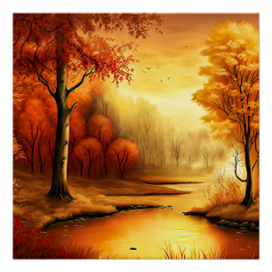 Autumn Landscape Painting-2 Poster