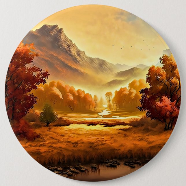 Autumn Landscape Painting-68754 6 Cm Round Badge (Front)