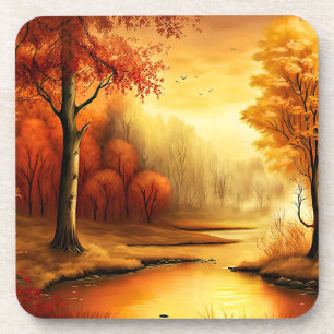 Autumn Landscape Painting-87546 Coaster