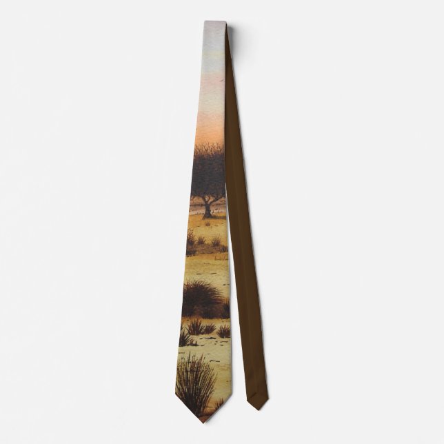 autumn landscape painting sunset and brown tie (Front)