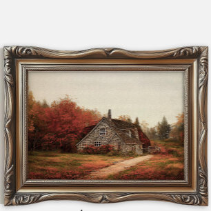 Autumn Landscape Print, Country Cottage Print, Fal Poster