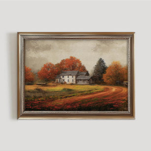 Autumn Landscape Print, Fall Foliage Wall Art, Rus Poster