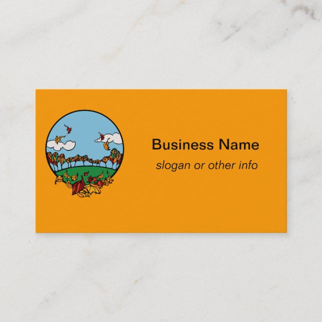 Autumn Landscape Scene Business Card (Front)
