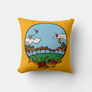 Autumn Landscape Scene Cushion