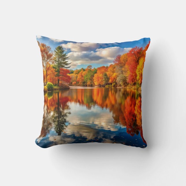 Autumn Landscape Throw Pillow (Front)