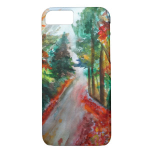 Autumn Landscape  Watercolor Art iPhone 8/7 Case