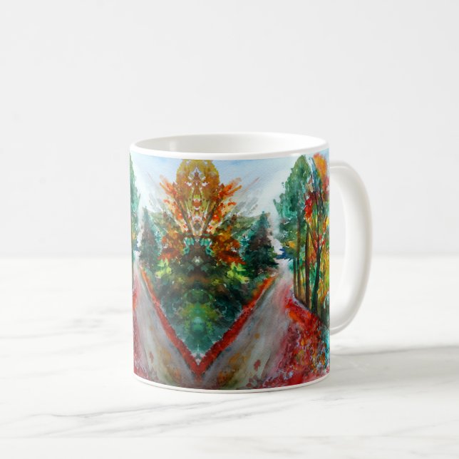 Autumn Landscape  Watercolor  Classic White Mug (Front Right)