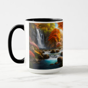 Autumn Landscape Waterfalls in the Park Mug