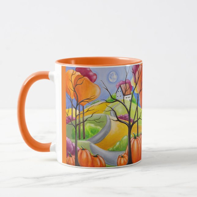 Autumn Landscape Whimsical Art Mug (Left)