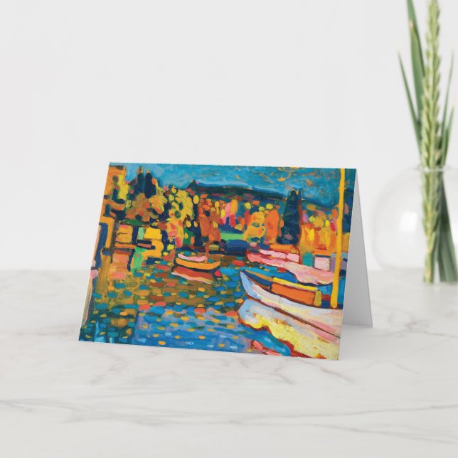 Autumn Landscape with Boats by Wassily Kandinsky Card (Front)