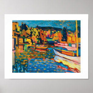 Autumn Landscape with Boats by Wassily Kandinsky Poster