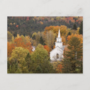 Autumn landscape with church, Vermont, USA Postcard