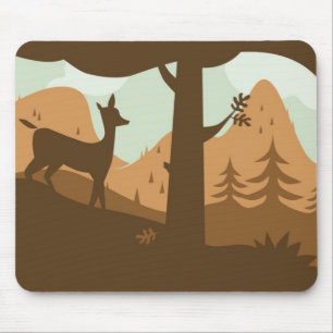 Autumn Landscape with Deer Mouse Mat
