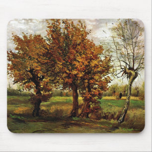 Autumn Landscape with Four Trees by van Gogh Mouse Mat