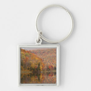 Autumn landscape with lake, Vermont, USA 2 Key Ring