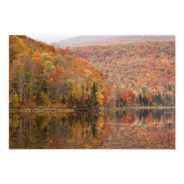 Autumn landscape with lake, Vermont, USA 2 Photo Print (Front)