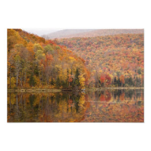 Autumn landscape with lake, Vermont, USA 3 Photo Print