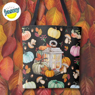 Autumn Lantern & Pumpkins Tote Bag