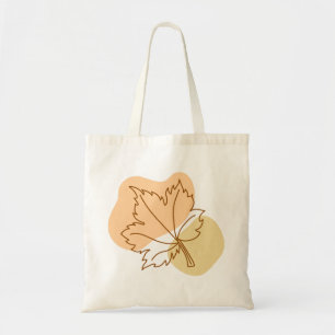Autumn Leaf & Abstract Blob Shape Grocery Shopping Tote Bag
