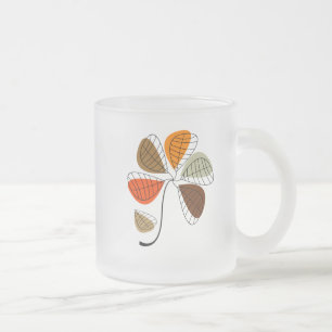 Autumn Leaf Abstract Frosted Glass Coffee Mug