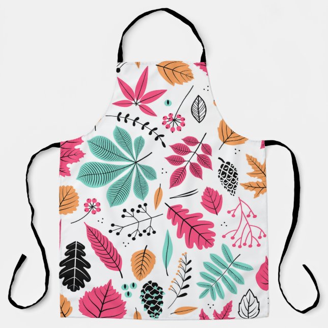 Autumn Leaf Abstract Seamless Pattern Apron (Front)