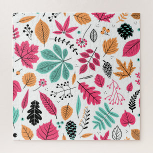 Autumn Leaf Abstract Seamless Pattern Jigsaw Puzzle