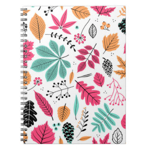 Autumn Leaf Abstract Seamless Pattern Notebook