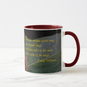 Autumn Leaf and Nut With Dicknson Poem Ceramic Mug