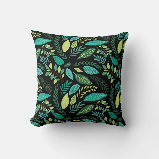 Autumn Leaf Botanical Throw Pillow (Front)