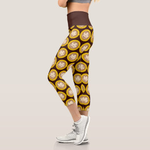 Autumn Leaf Coffee Latte Capri Leggings