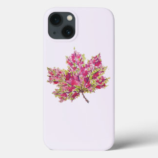 Autumn Leaf Colourful Watercolor Boho iPhone 13 Case