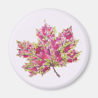 Autumn Leaf Colourful Watercolor Boho Magnet