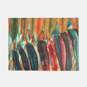 autumn leaf colours original stylised modern art doormat